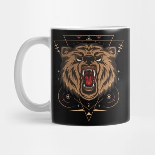 Furious bear head illustration Mug